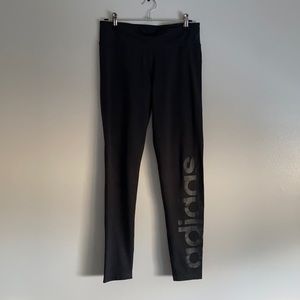 ~SOLD~ Dark gray Adidas leggings with adidas decal on the one leg